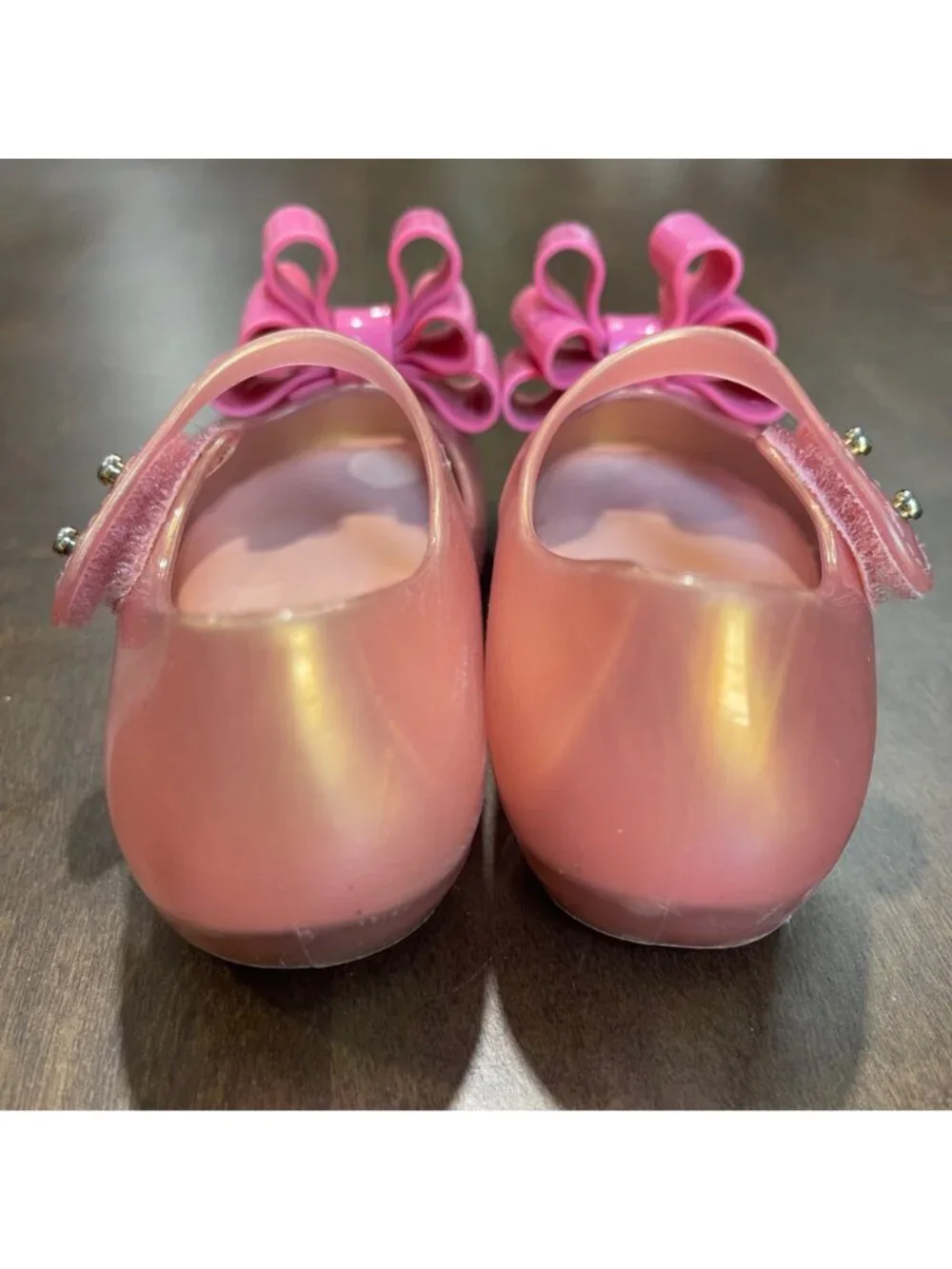 Mini Melissa Ultragirl Sweet III Big Bow Mary Jane Jelly Shoes Girls Size 7 Pink